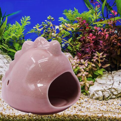 anrui ceramic aquarium decoration لطيف seahorse seahorse betta السمكة السمك الملحقات ديكور مخبأ كهف الزخرفة للأسماك الصغيرة المتوسطة ، الروبيان ، السمك الذهبي والزواحف (الوردي) in Kuwait
