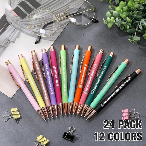 24 PCS الموارد البشرية هدايا للنساء تحفيز قلم الحبر القلم مع اقتباسات ، مضحكة نقاط الذروة هدايا لمديري الموارد البشرية ، اللوازم المكتبية لزملائي في العمل لعيد الشكر in Saudi Arabia