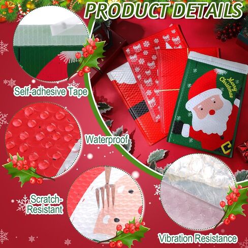 60 PCS 10 × 13 بوصة كبيرة عيد الميلاد بولي البريد البريدي عيد الميلاد مظاريف مبطنة in Saudi Arabia