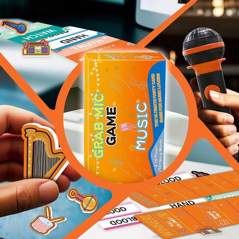 2025 لعبة عائلة جديدة لحفلات الكاريوكي ، لعبة الحفلات Mic Karaoke ، ألعاب البطاقات الموسيقية السريعة للموسيقى للاعبين من 2 إلى 10 لاعبين ، تحدي غناء فرحان للعبة وعشاق الموسيقى in Saudi Arabia