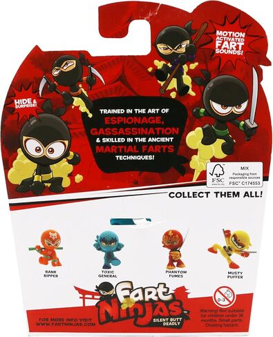 FART NINJAS 4 PACK - 10 FARTS واقعية للمفاجأة والبهجة - Stock Stocker Stuffer - سلسلة 11 - تضمنت البطاريات in Saudi Arabia