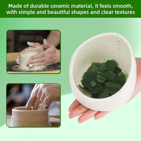 herb stripper，herb stripper bowl，pottery herb stripper，handmade with different circular hole sizes for separating leaves and stems. in Kuwait
