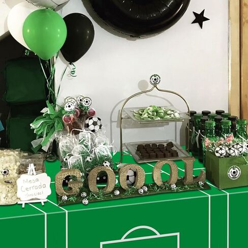 Soccer Plastic Table Cover, 4 Pcs Waterproof Soccer Pattern Tablecloths for Boys Soccer Birthday Decorations Soccer Party Supplies, 51 x 86 Inches in Kuwait