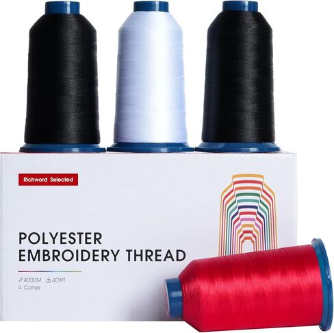 خيط التطريز بالأبيض والأسود ، التخزين المؤقت الضخم 4000 م (4374) in Kuwait