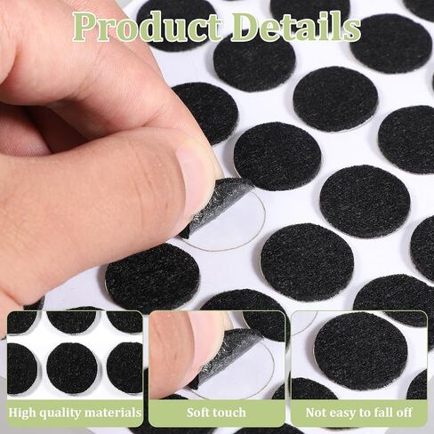 200 Pieces Adhesive Felt Circle, 0.5 in/0.7 in Black Adhesivefelt, Sticky Fabric Felts Dots Pads, Felts Stickers with Adhesive Backing for Halloween Costume DIY Project Sewing Craft Decoration in Saudi Arabia