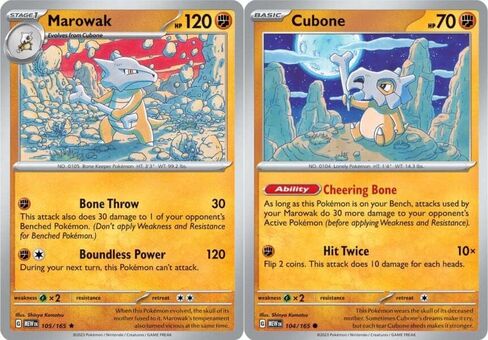 Marowak 105/165 - Cubone - Pokemon 151 - Evolution 2 Card Card - Holo Rare - English in Saudi Arabia