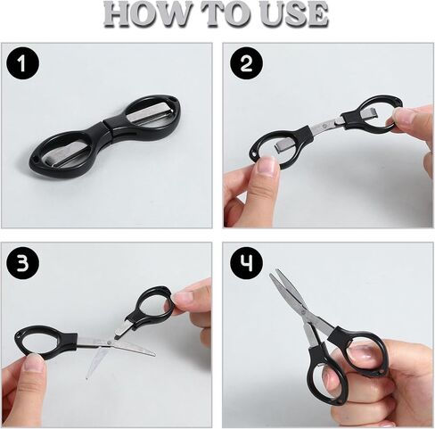 4Pcs Folding Scissors Mini Travel Scissors Safety Foldable Pocket Badge Small Stainless Steel Telescopic Cutter for Home Paper Cutting School Campin in Kuwait