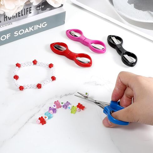 4Pcs Folding Scissors Mini Travel Scissors Safety Foldable Pocket Badge Small Stainless Steel Telescopic Cutter for Home Paper Cutting School Campin in Kuwait