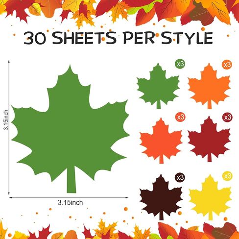 Glenmal 540 Sheets Fall Leaf Notes Licky Notes Autumn Sticky Notepads Maple Leaves Shape Self Stick Tutch لطيف ملون من ورقة مذكر in Saudi Arabia