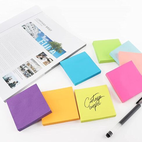 (8 وسادات) الملاحظات اللاصقة 3 × 3 بوصات بعد ذلك يلاحظ وسادات. 8 ألوان زاهية لإعادة التدوير. مناسبة لمنزل مدرسة المكاتب in Kuwait