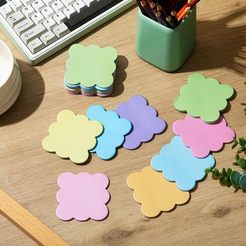 eaaste 8 pack challoped sticky notes bulk 3 "× 3" لون قوس قزح لطيف منصات الملاحظة اللزجة ذاتية in Kuwait