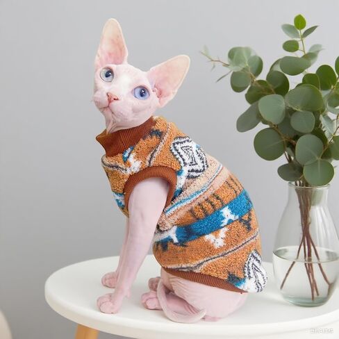 SPHYNX Cat Winter Sweater ، ملابس الحيوانات الأليفة الناعمة الدافئة ، للقطط الخالية من الشعر ، كورنيش ريكس ، ديفون ريكس (أخضر ، xxl (9.5-12 رطل)) in Kuwait