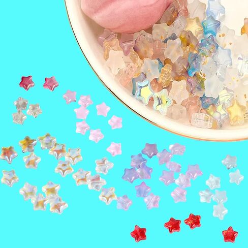 100Pcs Czech Glass Flower Beads,Rainbow Mix Trumpet Crystal Loose Glass Beads,Bulk Bell Flower Spacer Beads,for DIY Jewelry Making, Beading Projects, Bracelets, Necklaces, Earrings in Kuwait