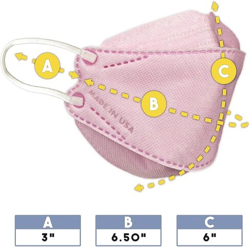 Lutema 5-Ply Disposable Kids Fish Style Face Mask - Made in USA | 3-Panel Flat Fold Design Structure | For Boys & Girls in Saudi Arabia