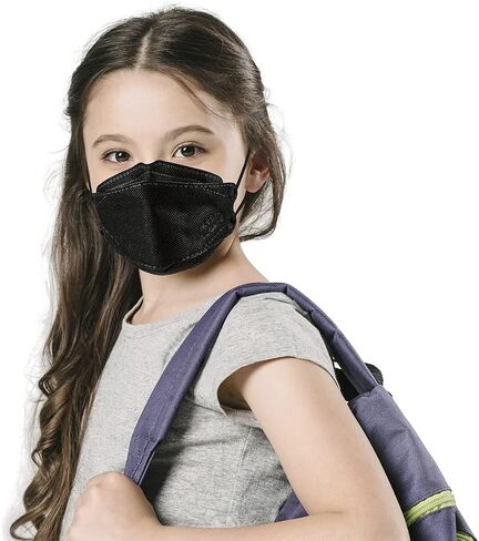 Lutema 5-Ply Disposable Kids Fish Style Face Mask - Made in USA | 3-Panel Flat Fold Design Structure | For Boys & Girls in Saudi Arabia