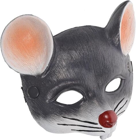 FRCOLOR 2pcs Mouse Mask Animal Half Face Light Grey Pu Foam Mask for Halloween Masquerade Japanese Style Christmas Cosplay in Saudi Arabia