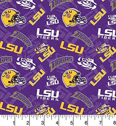 Sykel Enterprises LSU Cotton Fabric مع لهجة على تصميم النغمة in Saudi Arabia