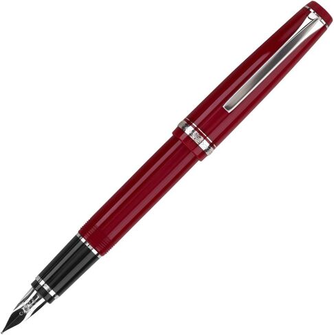 Pilot Falcon Collection Fountain Pen, Red Barrel with Rhodium Accents, Soft Extra Fine Nib, Blue Ink (71620) in Saudi Arabia