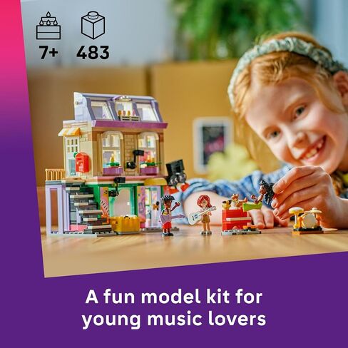 مجموعة مبني على متجر Lego Friends Music Store & Apartment - Playet Tortaintive Torket for Girls & Boys ، Ages 7+ - تشمل Marimba The Corgi Toy - فكرة هدية لأعياد الميلاد وعشاق الموسيقى - 42653 in Saudi Arabia