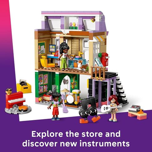 مجموعة مبني على متجر Lego Friends Music Store & Apartment - Playet Tortaintive Torket for Girls & Boys ، Ages 7+ - تشمل Marimba The Corgi Toy - فكرة هدية لأعياد الميلاد وعشاق الموسيقى - 42653 in Saudi Arabia