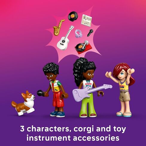 مجموعة مبني على متجر Lego Friends Music Store & Apartment - Playet Tortaintive Torket for Girls & Boys ، Ages 7+ - تشمل Marimba The Corgi Toy - فكرة هدية لأعياد الميلاد وعشاق الموسيقى - 42653 in Saudi Arabia