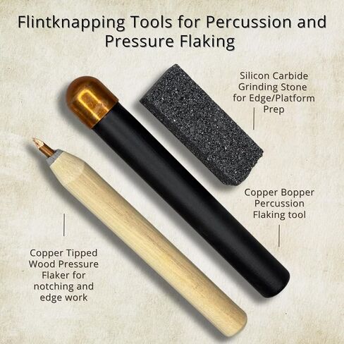 Deluxe Flintknapping Kit with 3 lbs Rock, Copper Bopper, Other Tools & DVD: Intro to Knapping Flint Arrowheads & Stone Tools in Saudi Arabia