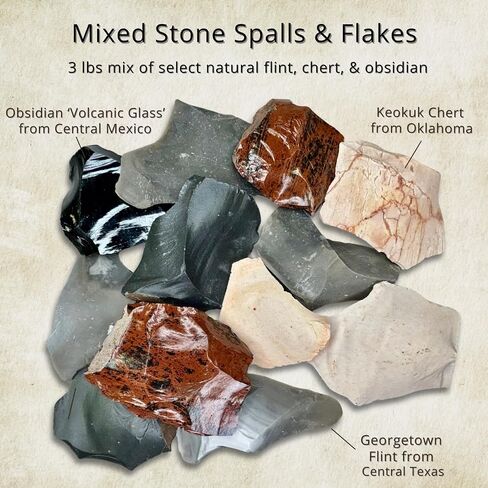 Deluxe Flintknapping Kit with 3 lbs Rock, Copper Bopper, Other Tools & DVD: Intro to Knapping Flint Arrowheads & Stone Tools in Saudi Arabia