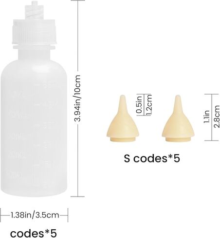 Pet Nursing Bottle Kits, Reusable Feeding Bottle and Syringes, with Replacement Silicone Nipple and Cleaning Brushe, for Small Cat Dog Kitten Puppy Rabbits Squirrel Animals in Saudi Arabia