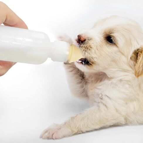 Pet Nursing Bottle Kits, Reusable Feeding Bottle and Syringes, with Replacement Silicone Nipple and Cleaning Brushe, for Small Cat Dog Kitten Puppy Rabbits Squirrel Animals in Saudi Arabia