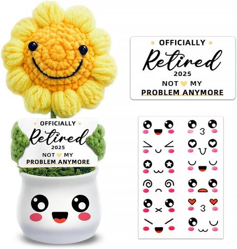 Doll Crochet Sunflower Doll المصنوعة يدويًا - شكرًا لك هدايا "شكرًا لك على مساعدتي في النمو" - دعم الدعم العاطفي لزملاء العمل ، الرئيس ، المدير ، المعلم | هدايا عباد الشمس - هدايا وداع لزملاء العمل in Kuwait