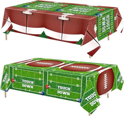 Peryiter 4 PCS بلاستيك كرة قدم المائدة 54 × 108 بوصة لكرة القدم زخارف الحفلات اللوازم اللوازم القابلة للتخلص من الجدول للعبث في لعبة عيد ميلاد يوم عيد ميلاد الحفلة in Saudi Arabia