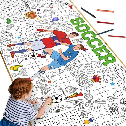 Puppy Giant Coloring Poster Large Paper Coloring Tablecloth DIY Dog Birthday Decorations Table Cover Drawing Pattern Filler Art Jumbo Dog Craft Colorings Mat Home Classroom Party Supplies for Kids in Saudi Arabia
