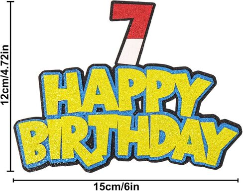 كعكة عيد ميلاد الكرتون ، العدد الأبيض اللامع الأحمر وتوقيع عيد ميلاد سعيد ديكورات الأنيمي مواد زخارف الحفلات (رقم 7) in Saudi Arabia