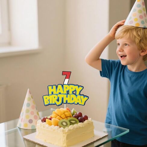 كعكة عيد ميلاد الكرتون ، العدد الأبيض اللامع الأحمر وتوقيع عيد ميلاد سعيد ديكورات الأنيمي مواد زخارف الحفلات (رقم 7) in Saudi Arabia