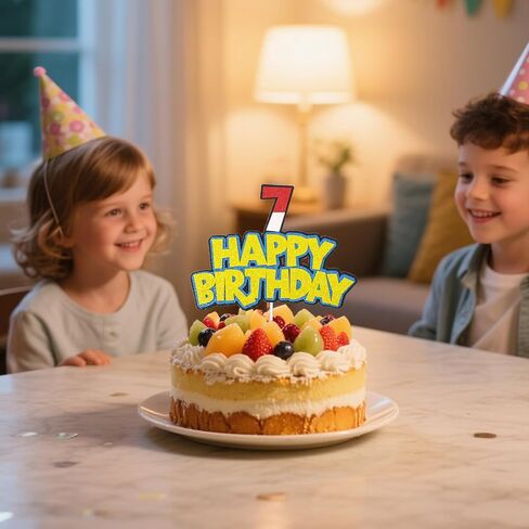 كعكة عيد ميلاد الكرتون ، العدد الأبيض اللامع الأحمر وتوقيع عيد ميلاد سعيد ديكورات الأنيمي مواد زخارف الحفلات (رقم 7) in Saudi Arabia