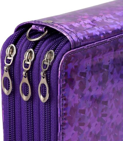 Large Capacity Colored Pencil Case - 75 Slots PU leather with Zipper Closure Portable Organizer for Watercolor Pencils Ideal for Artists for Artists (Purple) in Kuwait