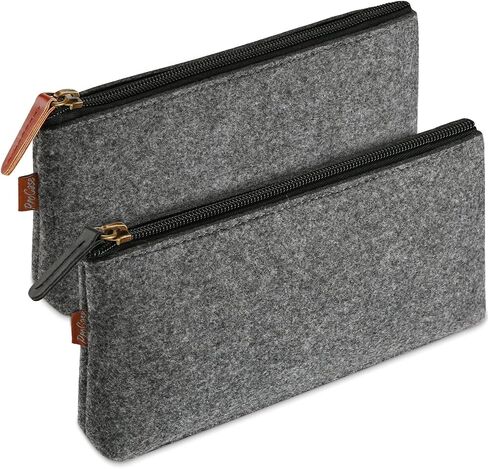 ProCase 2 Pack Pencil Bag Pen Case, Felt Students Stationery Pouch Zipper Bag for Pens, Pencils, Highlighters, Gel Pen, Markers, Eraser and Other School Supplies in Saudi Arabia