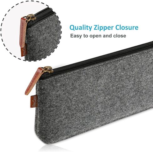ProCase 2 Pack Pencil Bag Pen Case, Felt Students Stationery Pouch Zipper Bag for Pens, Pencils, Highlighters, Gel Pen, Markers, Eraser and Other School Supplies in Saudi Arabia