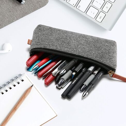ProCase 2 Pack Pencil Bag Pen Case, Felt Students Stationery Pouch Zipper Bag for Pens, Pencils, Highlighters, Gel Pen, Markers, Eraser and Other School Supplies in Saudi Arabia