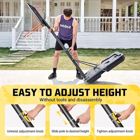 Aimking Portable Basketball Hoop Outdoor System with 44 Inch Shatterproof Backboard, 3.8FT-10FT Height Adjustable Basketball Goal System for Youth/Teens/Adults Indoor Outdoor in Saudi Arabia