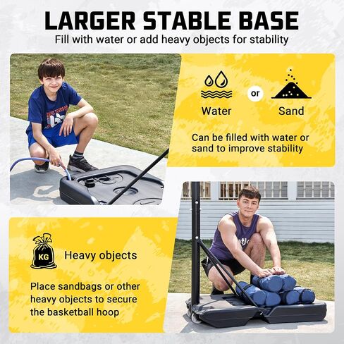 Aimking Portable Basketball Hoop Outdoor System with 44 Inch Shatterproof Backboard, 3.8FT-10FT Height Adjustable Basketball Goal System for Youth/Teens/Adults Indoor Outdoor in Saudi Arabia