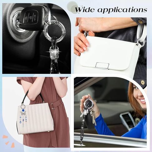 Sunnyclue 1 Box 12pcs round Spring O Rings Rings Round Round Carabiner Rhinestone Alloy Crystal Light Gold Gate Rings Snap Clips buckle for Jewelry Making keychain bag accsities crafts in Saudi Arabia