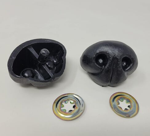 Zim's 50mm Black G-Type Plastic Safety Nose with Nostrils for Craft Dog Toy Animal (Pack of 2) (Black) in Saudi Arabia