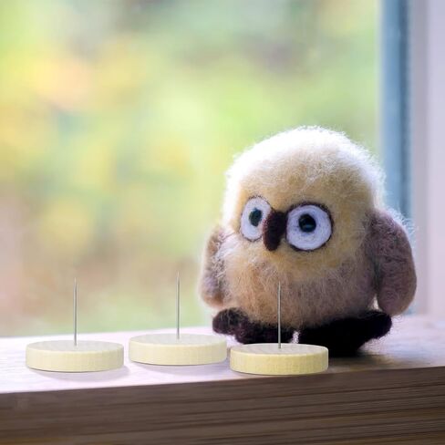 Amosfun 6pcs Doll Displaying Needle Stand with Wooden Base - 1.96 Inch Round Base Felting Doll Holder for Knitted Doll Craft Display in Saudi Arabia