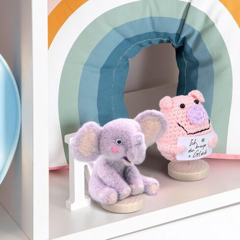 Amosfun 6pcs Doll Displaying Needle Stand with Wooden Base - 1.96 Inch Round Base Felting Doll Holder for Knitted Doll Craft Display in Saudi Arabia