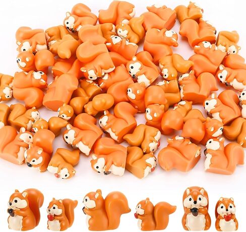 50 PCS MINI Resin Squirrel Tiny Squirrel Miniature Tompurines for DIY Cake Decoration Hrafts Moss Landscape in Saudi Arabia