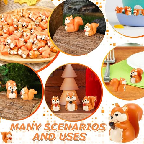 50 PCS MINI Resin Squirrel Tiny Squirrel Miniature Tompurines for DIY Cake Decoration Hrafts Moss Landscape in Saudi Arabia
