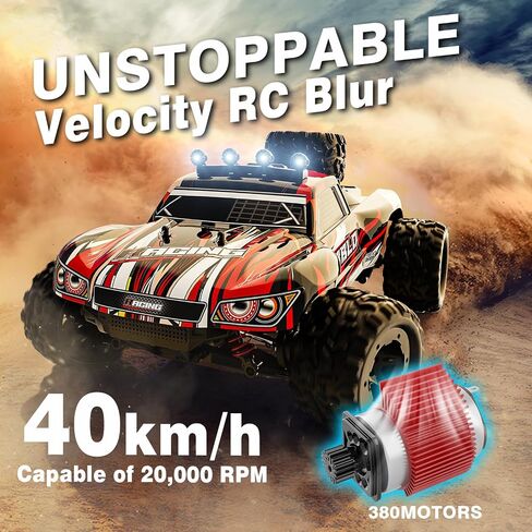Remote Control Car,1/18 Scale RC Cars for Adults & Kids - IPX4 Waterproof 40KM/H 4X4 Off Road Truck, 2.4GHz Remote Control, 4WD All Terrain Vehicle with 2 Batteries (Black) in Saudi Arabia