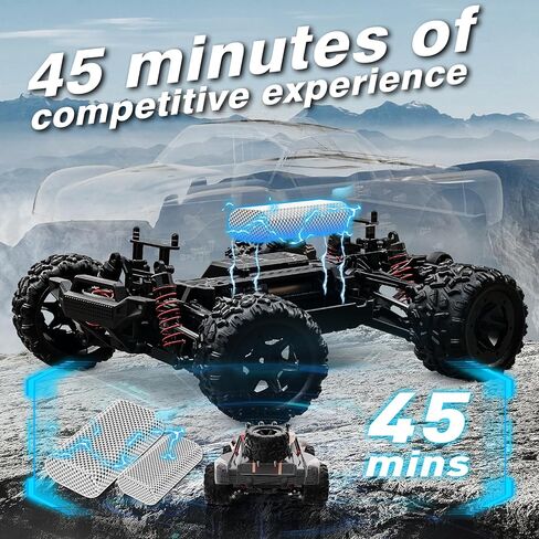 Remote Control Car,1/18 Scale RC Cars for Adults & Kids - IPX4 Waterproof 40KM/H 4X4 Off Road Truck, 2.4GHz Remote Control, 4WD All Terrain Vehicle with 2 Batteries (Black) in Saudi Arabia