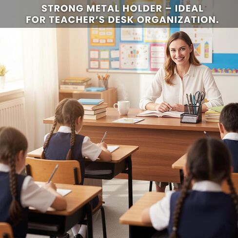 حامل بطاقة القلم ورجال الأعمال للمكتب | Black Mesh Desk Organizer Pencil Holder | حامل القلم المكتبي البسيط والمنظم المكتبي الأسود للمكتب للمكتب | الجدول أعلى منظم ثابتة in Kuwait